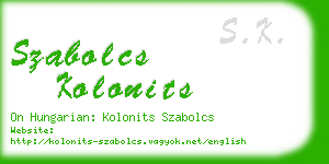 szabolcs kolonits business card